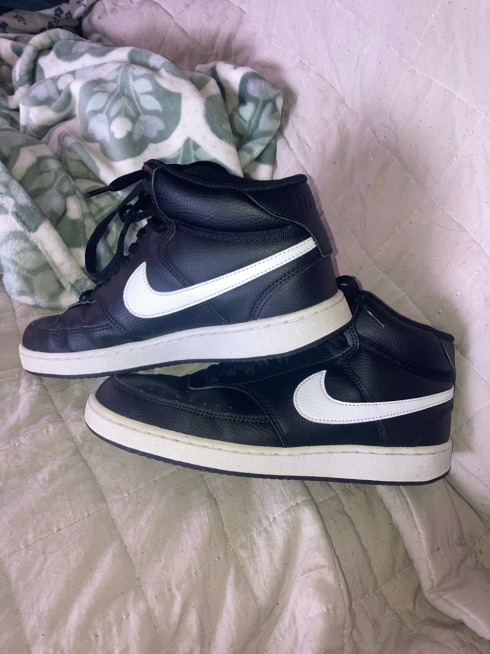 Nike Black & White Mid-Top Sneakers